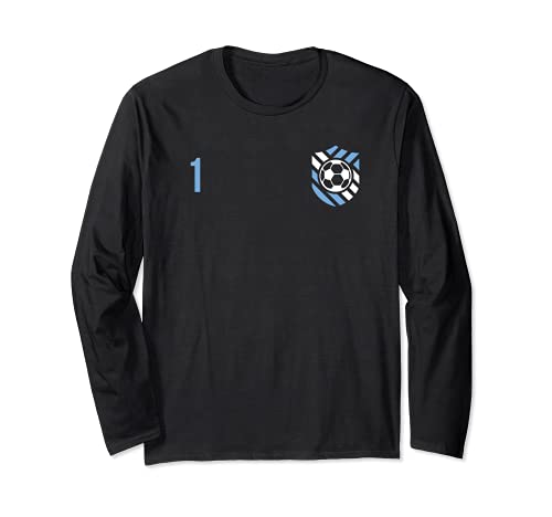 Flag Argentina Long Sleeve T-Shirt, Black