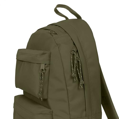 Image of EASTPAK Padded Double - 24L Squared Backpack with Dual Front Pockets, 13 inch Laptop Sleeve, Bottle Holder & Padded Straps, Dark Grass