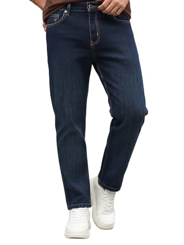 Image of Urbano Fashion Men's Straight Fit Washed Denim Jeans Stretchable
