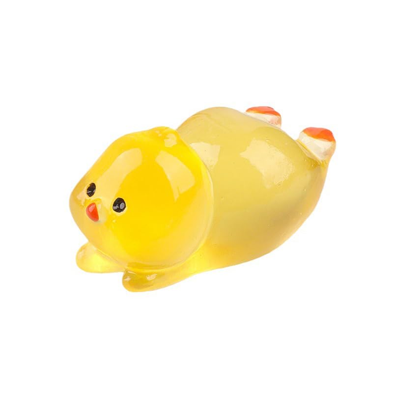 84 stuks Lichtgevende Hars Dieren Mini Hars Kip Glow in the Dark Kip Beeldje Lichtgevende Miniatuur Kip Figuren Draagbare Kleine Kip Speelgoed Set voor DIY Poppenhuis Micro Tuin Landschap Decor