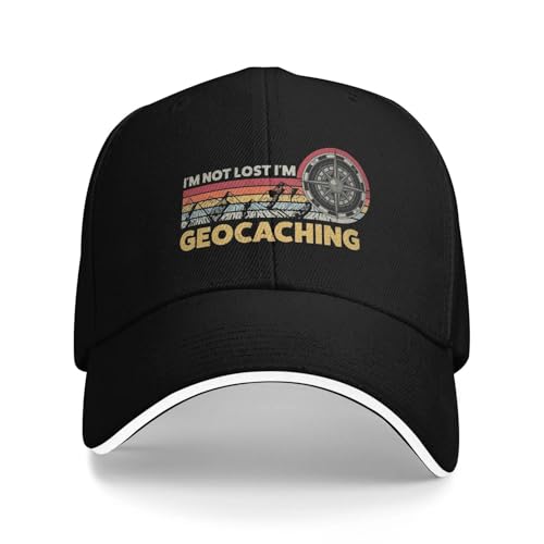 7 styles que je ne suis pas perdu, je suis Ge ocaching est dans mon ADN battement de cœur Casquettes de baseball Je suis juste Geocaching Hommes Casquette de camionneur Femme Casquettes de papa