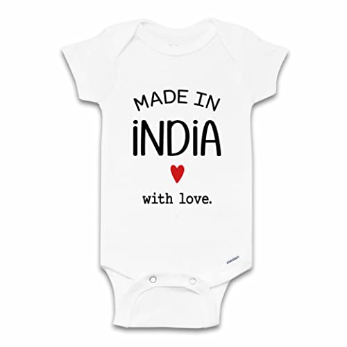 Image of Made In India Baby Bodysuit, India Pregnancy Announcement, India Baby Bodysuit, Size 0-3 Months
