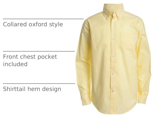 Izod boys Long Sleeve Solid Button-Down Oxford Shirt, Yellow, 18 by IZOD - Used condition - Image 2