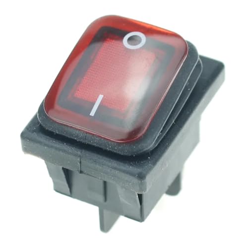 Interrupteur à bascule 220V étanche IP67 rouge 4 broches DPST pour voiture et bateau