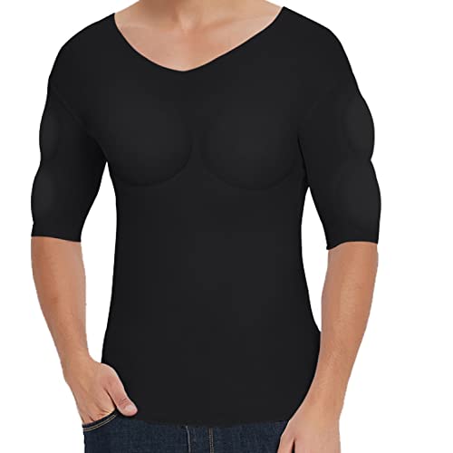 Camisa de compresión para ocultar ginecomastia y aplanar el abdomen