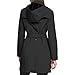 Calvin Klein Women's Double Breasted Belted Rain Jacket With Removable Hood, New Black, Medium