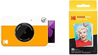 Kodak Printomatic Digital Instant Print Camera - Full Color Prints On ZINK 2 x 3 Inch Sticky-Backed Photo Paper (Yellow) Print Memories Instantly & Zink Photo Paper - Pack of 20