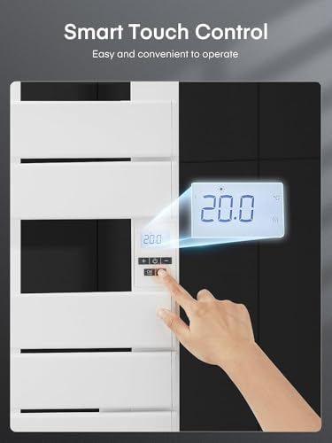 Elektryczny wieszak na ręczniki, 10 barów, podgrzewany grzejnik na ręczniki do łazienki, 6 wstępnie ustawionych trybów, 7-dniowy program ogrzewania, timer, wielopoziomowa regulacja temperatury