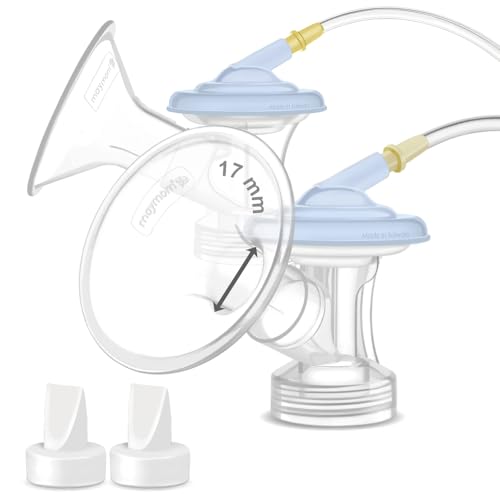 Maymom MyFit Flange Set 17mm Small Shield Tube Valve Base Connector Compatible with Medela New Pump in Style Maxflow Breast Pump Not Original Medela Pump Parts Replace Medela PersonalFit Flex