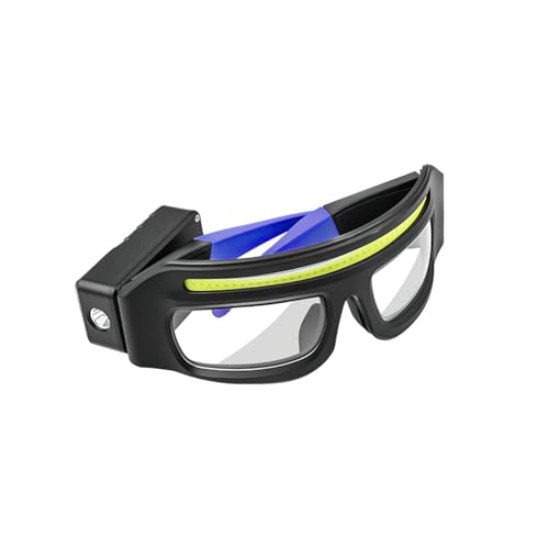 IgniteHaul LED Glasses Rechargeable Headlight with Motion Sensor and Touch Control, 5 Modes USB C Lighted Glasses for Night Running,Camping, Fishing, Cycling, Hiking, Hands-Free Lighting (Blue)