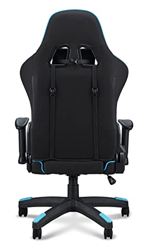 Predator Chair Rift lite, Sedia Gaming, Sedia ufficio, Cuscino Lombare, Testa rimovibile, Braccioli Regolabili, Movimento Schienale max 150 gradi, Telaio in acciaio, Tessuto Traspirante, Nero e Blu - Sedia gaming - Immagine 5