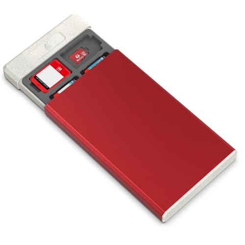 Image of HEIYING Switch Game Card Case for Nintendo Switch /Switch OLED /Switch Lite Game Card or Micro SD Memory Card, Metal Switch Game Holder with 20 Game Card Slots and 20 Micro SD Card Slots
