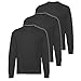 Fruit of the Loom 3er Pack Classic Set-In Sweat Herren, NEU, Farbe:schwarz, Größe:L