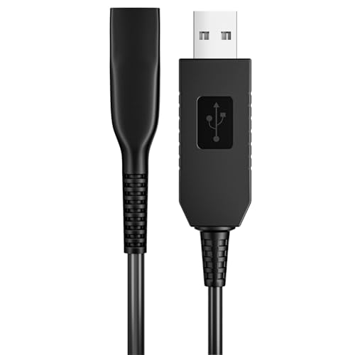 pluX Cable de carga para afeitadora Braun, cable de carga USB de 12 V para afeitadora Braun Series 5, 3, 9, 7, 1, 3040s, 3080S, B1200s, 5544, 5377, depiladora Silk-Epil 9, 7, 5, cepillo de dientes