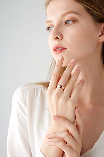 PDWZNBA Love Friendship Ring 18K Gold Silver Rose Plated Cubic Zirconia Stainless Steel Promise Ring Wedding Band Jewelry Birthday Gifts for Women