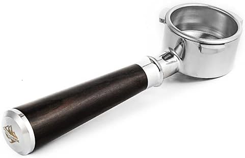 54mm Espresso Portafilter, Bottomless Coffee Portafilter by CrossCreek with Stainless Steel portafilter and Solid Wooden Handle for Breville Barista Espresso Machine 6296-53101-01A
