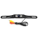 YUGUANG License Plate Backup Camera, AHD 1080P 170 Degree Wide View Angel Night Vision Guide Line On/Off Waterproof Reverse Rear View Camera for Car Truck