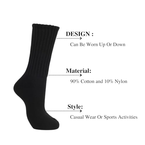 Image of Intgoodluckycc Slouch Scrunch Socks for Women, Slouch High Tube Socks Women