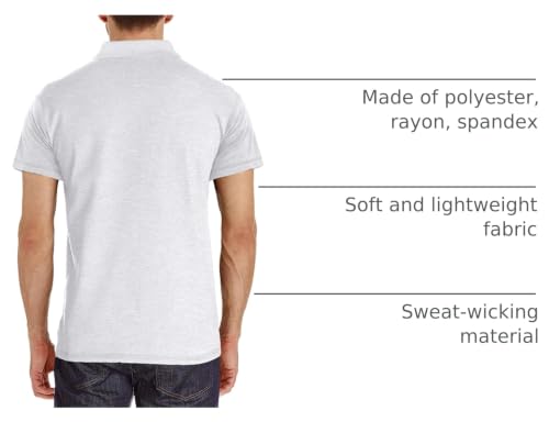 Image of Men's Short Sleeve Polo Shirts Buttons Collared T Shirts with Pocket