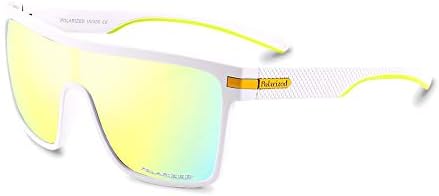 Karsaer Flat Top TR90 Polarized Sports Men Sunglasses Vintage Square Cycling Running Fishing Golf Hiking Sports Glasses