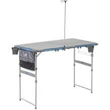 CORE Outdoor Camp Table | 4 Foot Table with Adjustable Height and Storage for Camping Accessories | Foldable & Portable for Beach, Picnic, Backyards, BBQ, Tailgate, Patio and Party