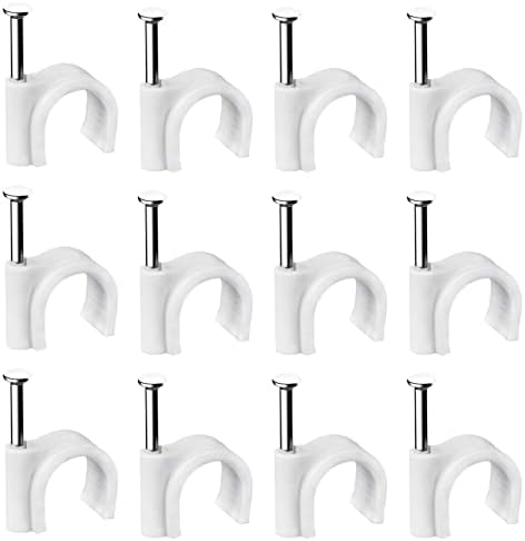 Abnii Cable Clips, 400 Pcs Wire Clips Durable Black Round, 4 Size 4mm 6mm 8mm 10mm,Cable Tacks Wire Tidy Clips,Black-4/6/8/10mm