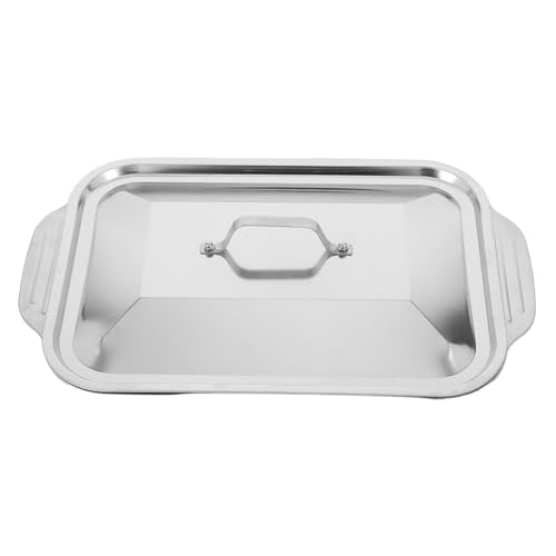 Cabilock 1Set Stainless Steel Deep Roasting Tray with Lid Baking Dish for Oven Bbq Family Gatherings for Fish Versatile Cooking Needs