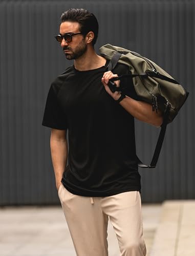 PINSPARK 5 Pack Workout Shirts for Men Short Sleeve Moisture Wicking Athletic Gym Tshirts Multipack Crewneck Plain Casual Tee4