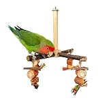 Vogelspielzeug 360°Drehbares Vogel Spielzeug, Natürliches Sichuanpfefferholz Hängende Spielständer Vogelkäfige Wellensittich Zubehör Geeignet Papageien Sittiche Zimmervolieren Rotierende Vogelstangen