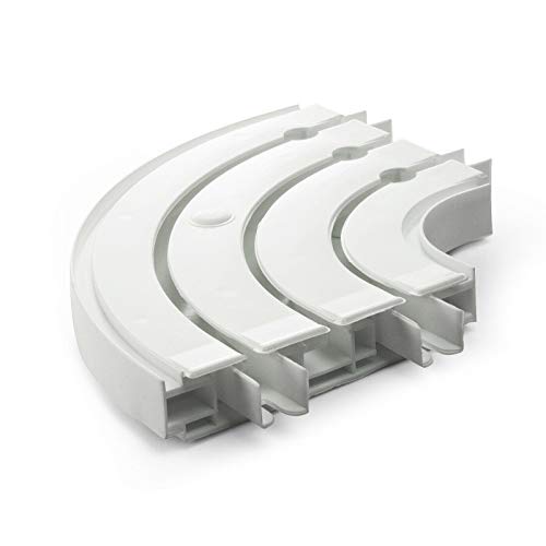 DQ-PP GARDINENSCHIENE ENDRUNDBOGEN – Set 2 Stück – PVC – 3-läufig – Weiss – Gardinen Schiene Vorhangschienen