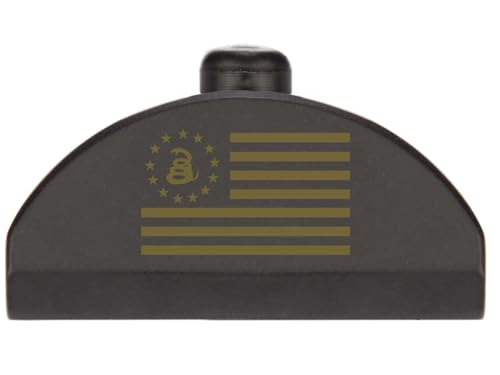 NDZ Performance Grip Plug for Glock Gen 4-5 – Heavyweight Brass – Fits G17 G19 G22 G23 G31 G34 G45 G47 – Cerakote Armor Black Finish, Betsy Ross Flag Snake – Made in USA