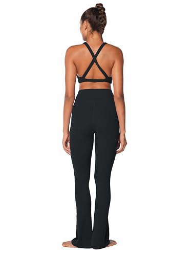 Sunzel Women's Sports Bra Criss Cross Back Yoga Crop Top with Removable Pads Double Lined V Neck Wirefree Padded Workout Bra4