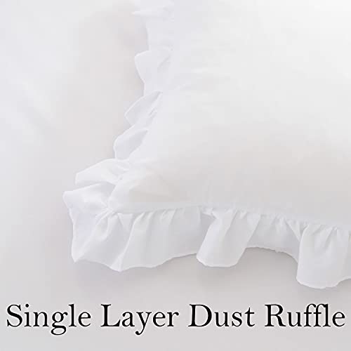 Tealp 18''X18''Euro Pillow Shams White Throw Pillow Covers - 100% Cotton Square Cushion Cases With Ruffle Cotton Shabby Chic Rustic Pretty Vintage Lace Bed Euro Pillowcases Cute Plain 2 Pack #TOP1