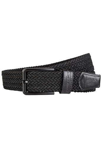 camel active Herren Elastischer Flechtgürtel - größenverstellbar, elastisch, mit Logoprägung, Dornschnalle - flexibel und komfortabel Schwarz menswear-L