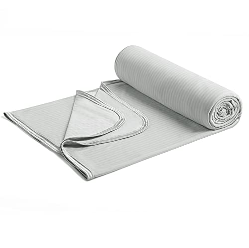 Marchpower Sommerdecke Mikrofaser Arc-Chill, Selbstkühlende Kühldecke mit Japanische Q-Max＞0.5, Kühl und Gemütlich, 2 in 1 Doppelseitig weiche Kuscheldecke Sofadecke Reisedecke(150 * 200cm Grau)