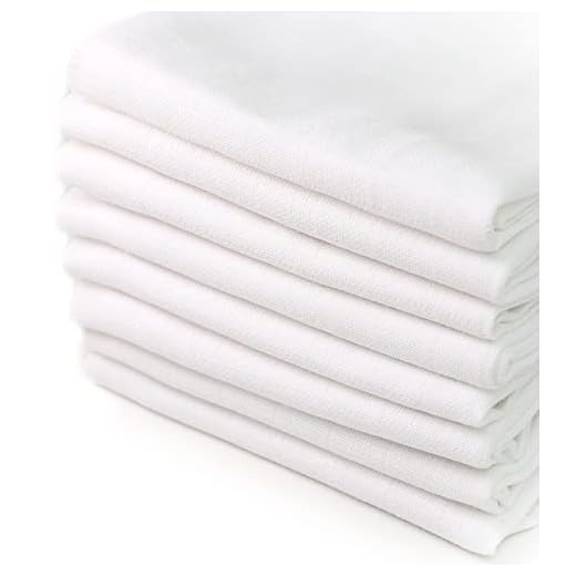 FENSILO - Mulltücher Weiss - Mullwindeln Weiß - 8er Pack 60x80 cm - Spucktücher Baby, schadstoffgeprüft - Spucktücher für Jungen und Mädchen