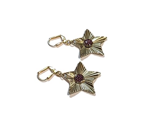 Boucles d'oreilles étoiles en laiton doré 24k et résine éclatante
