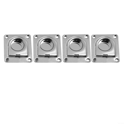 Volakebeing Anelli a D per montaggio a filo in acciaio inossidabile 304, per barche, rimorchi, camion, ancoraggi da incasso, 56 x 66 mm, confezione da 4