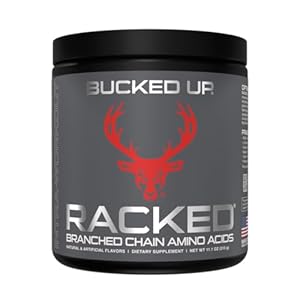 Bucked Up- BCAA RACKED™ Branch Chained Amino Acids | L-Carnitine, Acetyl L-Carnitine, GBB | Post Workout Recovery, Protein Synthesis, Lean Muscle BCAAs That You Can Feel! 30 Servings (Blood Raz)