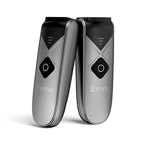 Eyoyo 2-Pack Mini QR 2D&1D Bluetooth Barcode Scanner Portable Wireless Barcode Reader with USB Wired/Bluetooth/ 2.4G Wireless Connection for Phone, Android, Tablet, Laptops