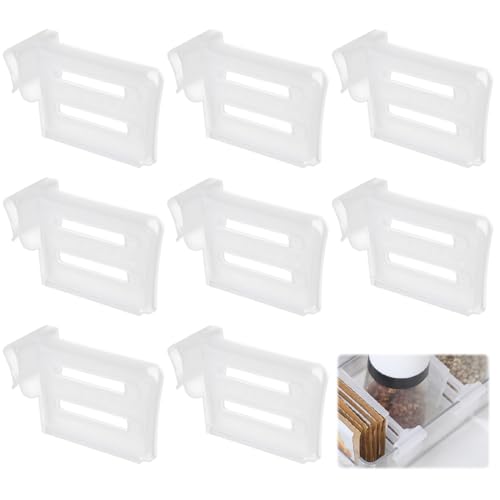 OHREN 8 pcs Separadores y Organizadores de Puerta de Nevera, Divisores Ajustables para Almacenamiento en Congelador, Huevos, Frutas, Bebidas y Alimentos (Transparente)