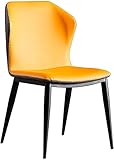 UCKYSU Silla de Comedor Cocina con Respaldo Cuero Microfibra, Lateral Restaurante Esponja Elástica Alta Marco Metal, Decoración Muebles(Yellow)