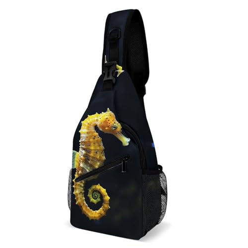Bolso bandolera sling amarillo con diseño miniatura 1