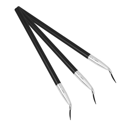 DEARMAMY 3piezas Pincel Delineador De Ojos Ultrafino Herramienta De Maquillaje Para Cejas y Pestañas Aplicación Precisa Ojo y