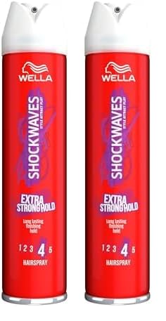 Wella Shockwaves Extra Strong Hold Control Hairspray, 250ml (Pack of 2)