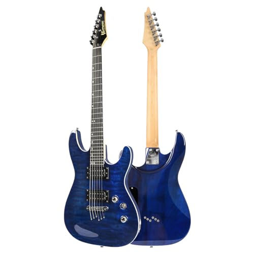 Bullfighter エレキギター トラベルギターセットアクセサリーセット付き STタイプ 大人 初心者楽器 ロック プロ パフォーマンス エレキギター セット D170 (Blue)