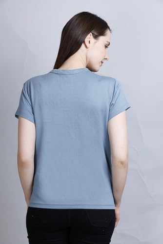 Image of CUPID Women Comfortable Cotton Round Neck Half Sleeve Casual T-Shirt, Sleep, Night, Yoga, Daily Gym n Lounge Wear Short Tee /Top for Girls