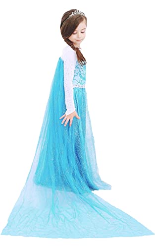 Esvaiy Girls Princess Dress Costume - Birthday Party Dress Up For Toddler Girl (5-6 Years, Blue) #TOP1