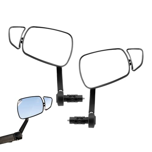 Espejo para bicicleta de aluminio con lente giratoria de 360 grados para manillar