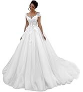 Hoepoly Long Sleeve Wedding Dresses for Brides 2024 Chiffon Tulle Boho Bridal Gowns for Wedding